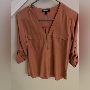 Express dress shirt with gold zipper detail